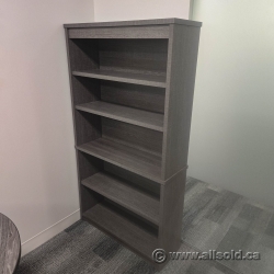 Grey Walnut Bookshelf Bookcase w/ Adjustable Shelves